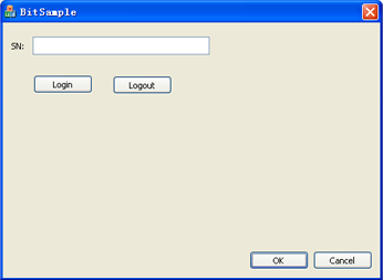 添加了SN和登入登出按钮的对话框